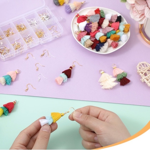 90 COLORFUL TIERED TASSELS for Earrings, Keychains, Crafts & More! 10 Colors - Picture 3 of 15